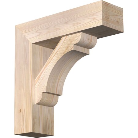 Ekena Millwork Olympic Block Smooth Bracket w/ Offset Brace, Douglas Fir, 7 1/2"W x 26"D x 26"H BKT0806X26X26OLY05SDF